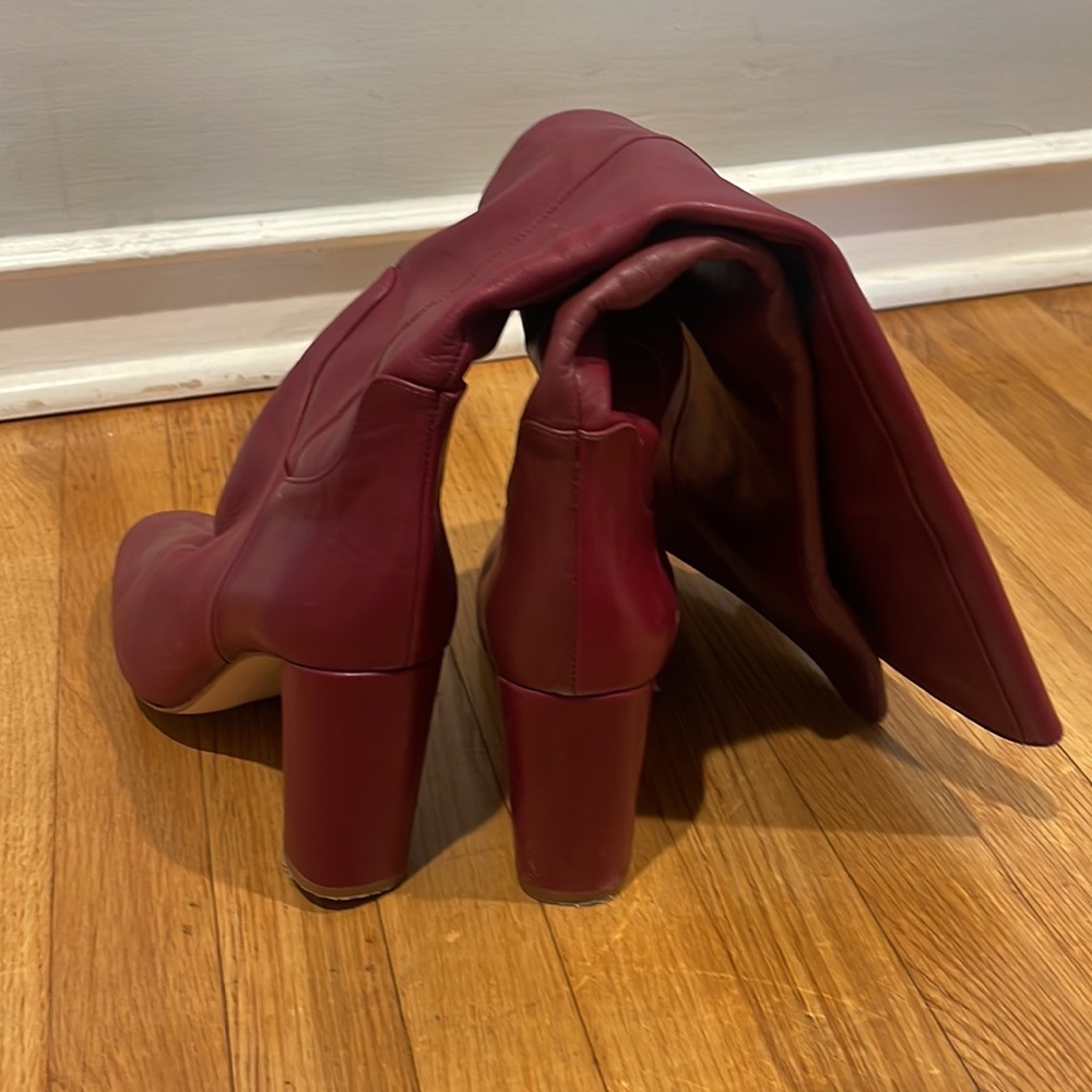 Zara Leather boots! Burgundy size 7.5 - Picture 3 of 4